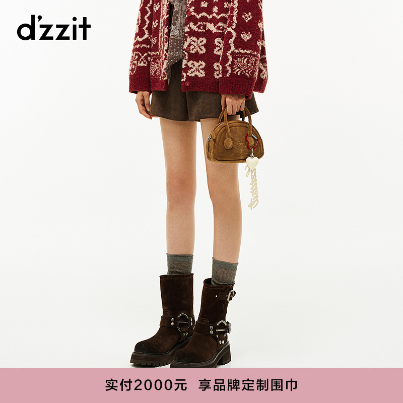 【商场同款新品】dzzit地素休闲短裤26春美拉德直筒裤子女3K1QB33