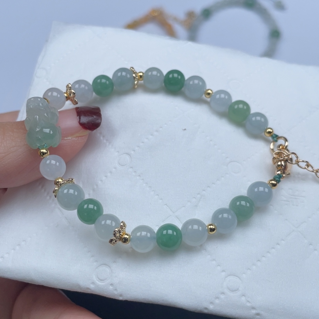 翡翠手链未镶嵌纯天然a货缅甸翡翠包邮