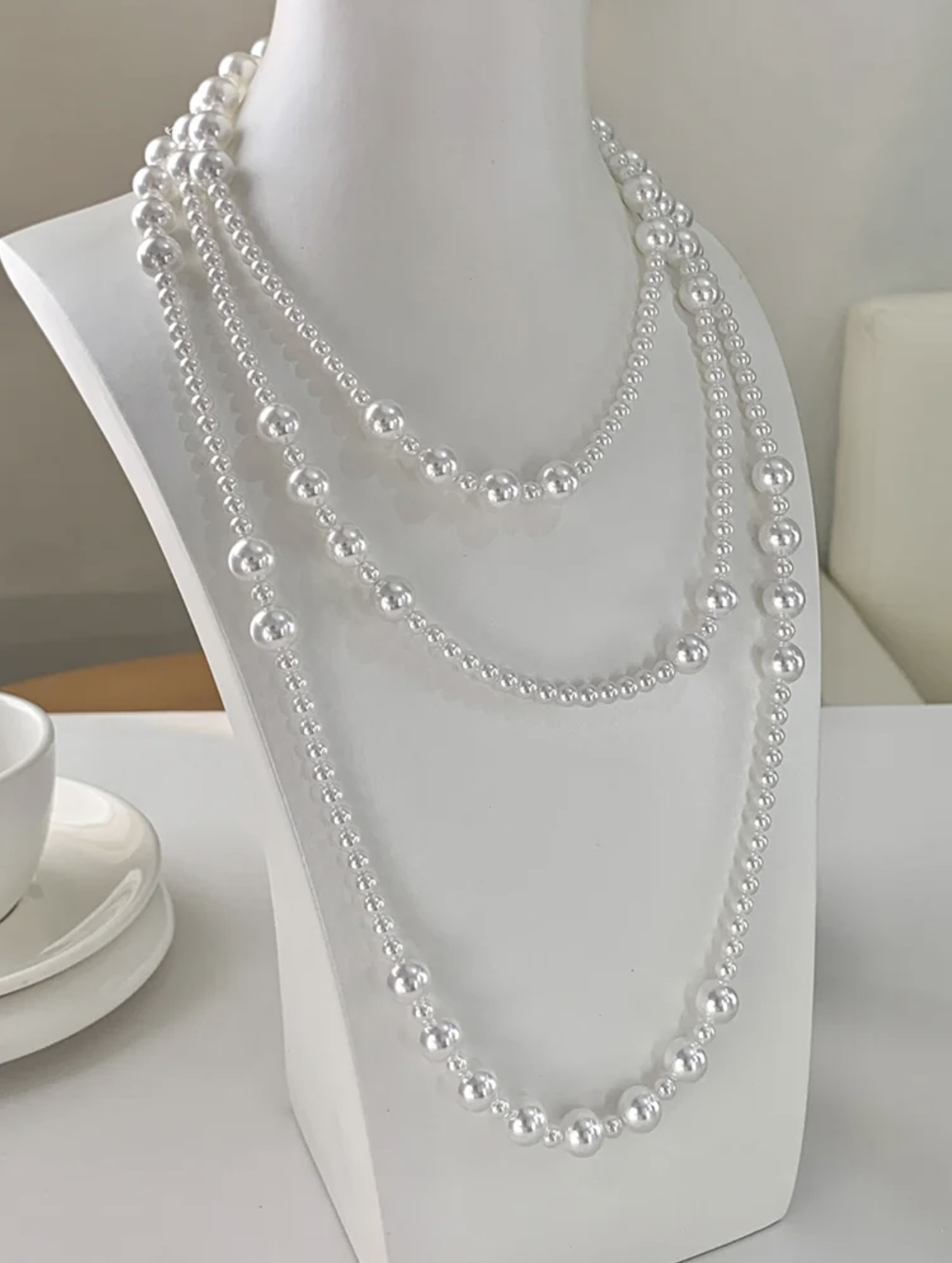 160cm长款仿珍珠毛衣链多层复古优雅气质百搭