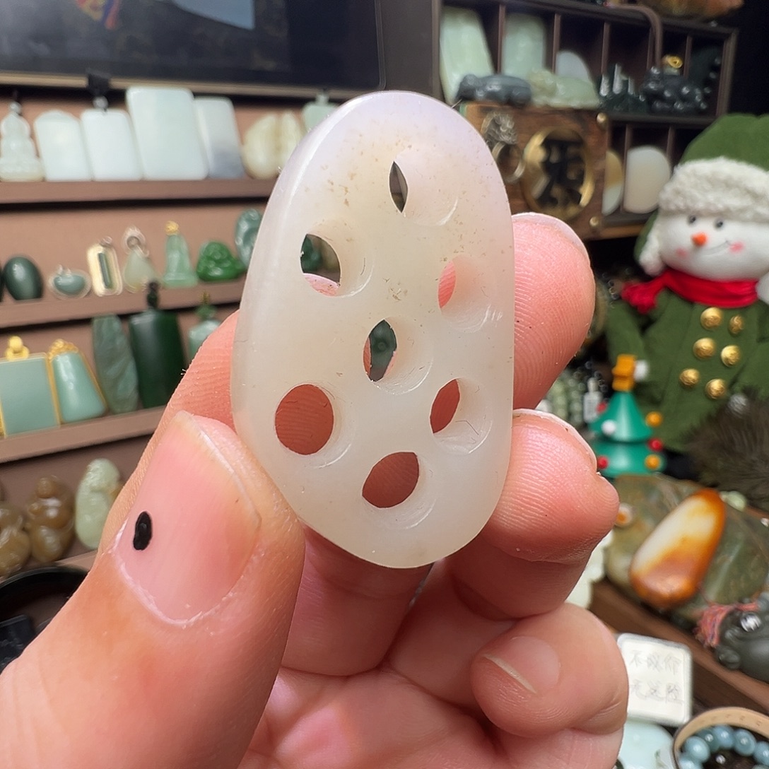 和田玉未镶嵌颈饰新疆且末白相逢不如藕玉 下播福利