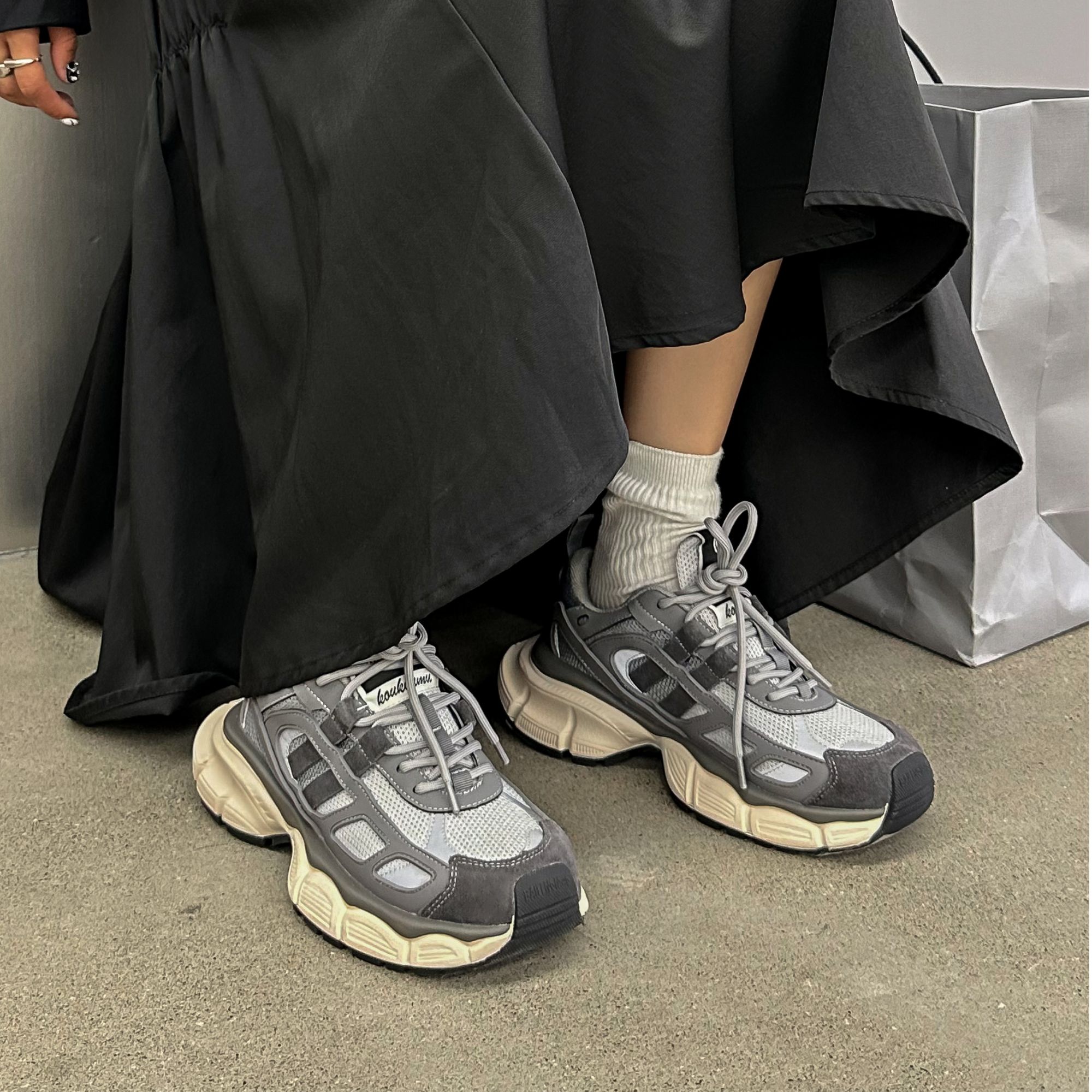 A770-13 SGIRL TWTW新款百搭韩版运动单鞋坡跟厚底拼色透气老爹鞋