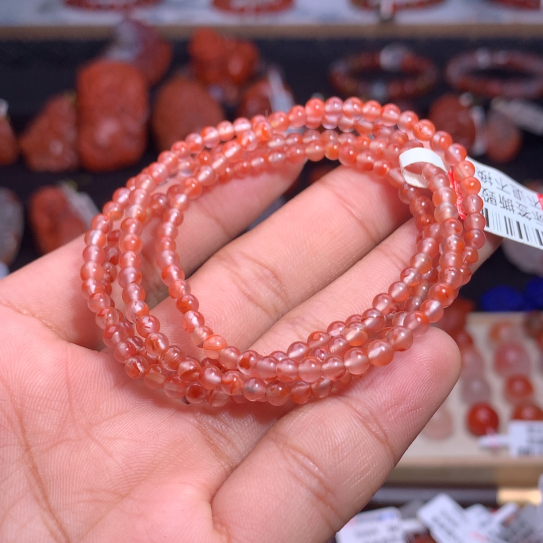 南红玛瑙未镶嵌珠宝半成品飘花多圈