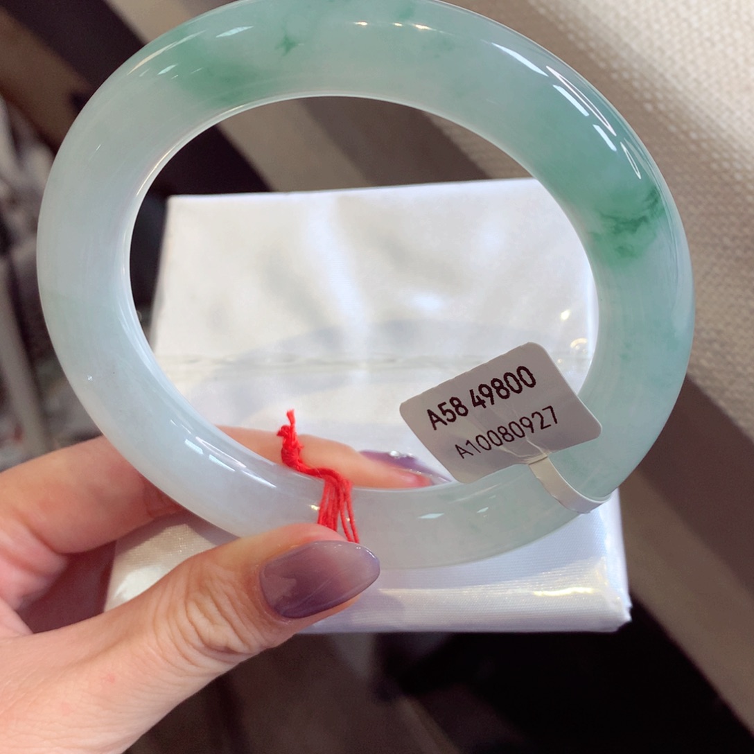 翡翠手镯未镶嵌圆条33（57号）