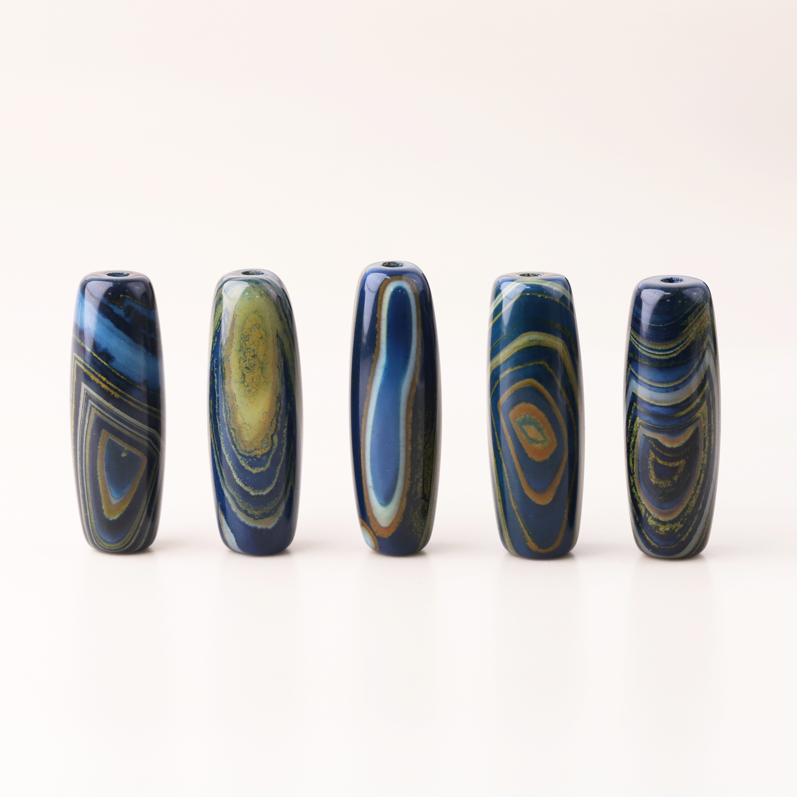 S8763 蓝沁玛瑙长珠（多样性发其一）