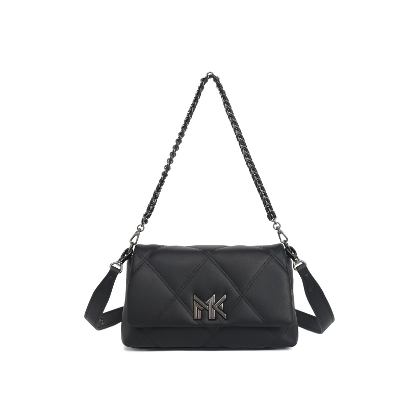 【RAIN.CUN】FES-6196-黑色气质百搭简约斜跨轻奢女包