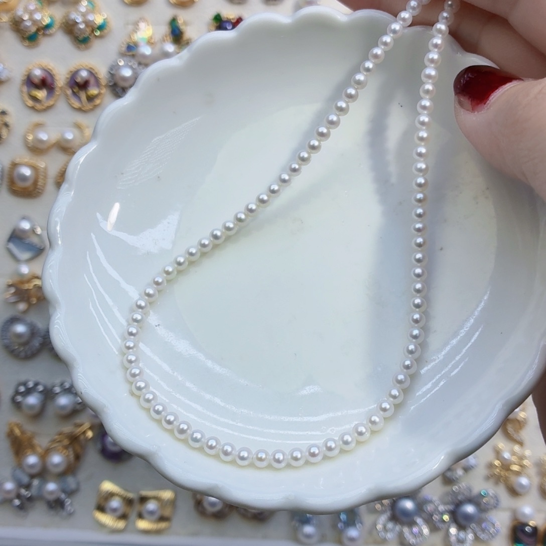 含***涂淡水珍珠耳饰合金