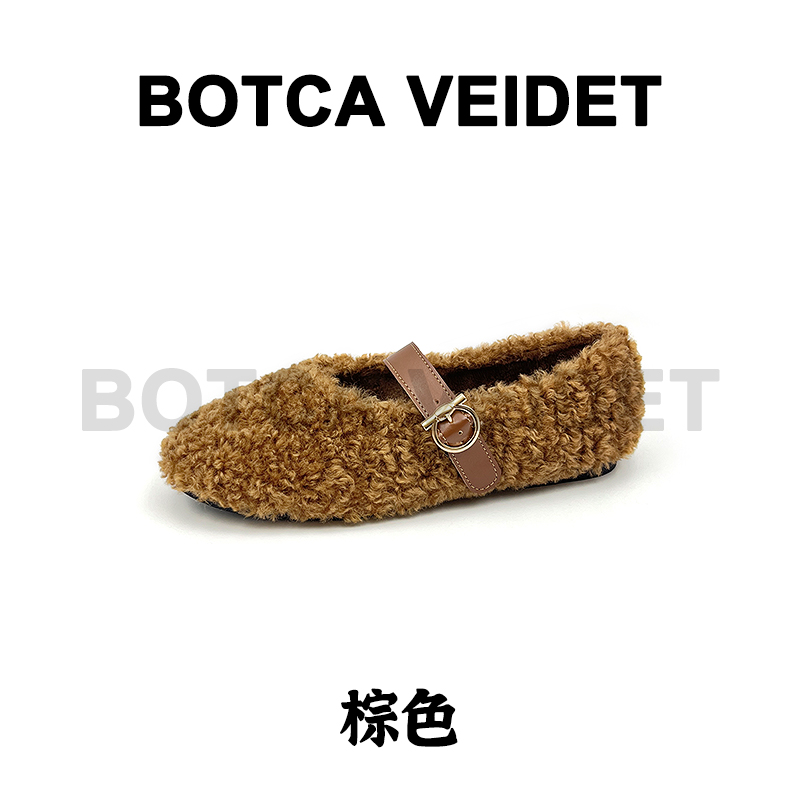 安先生SHOES2025秋冬季新款时尚百搭加绒毛毛单鞋-HM3079