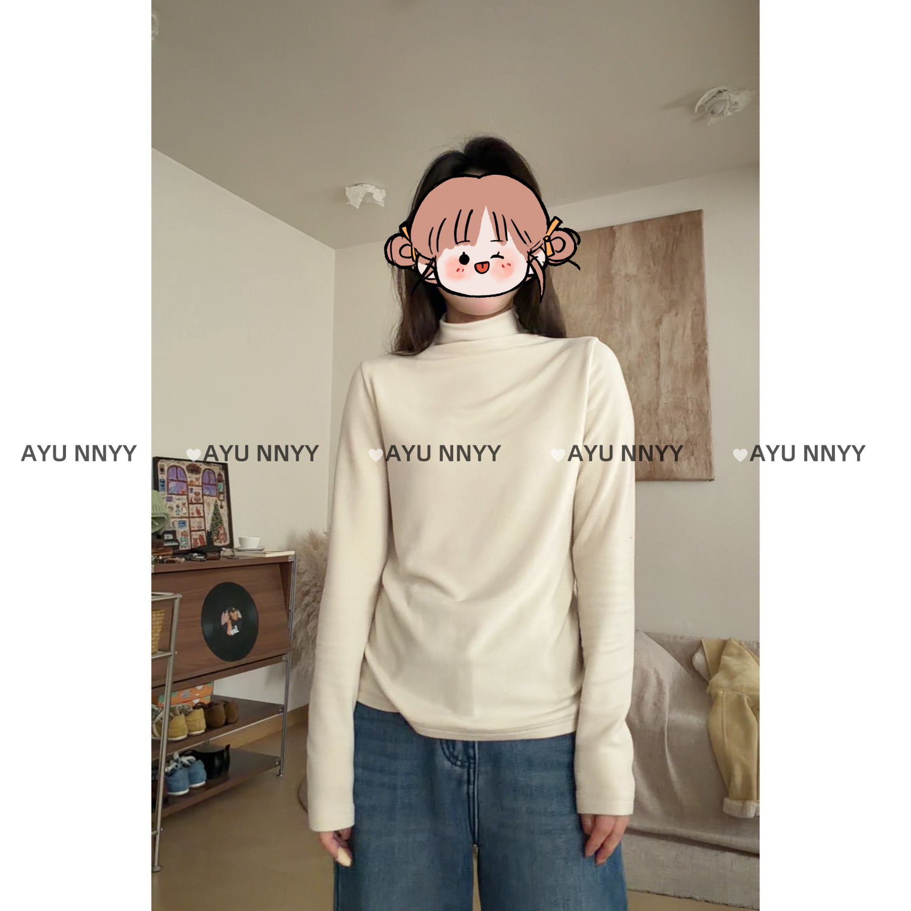 阿虞 37度肌底衣 极致锁温！发热纤维 啤酒领打底衫