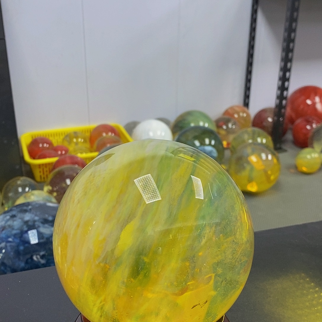 棒***双石材12.3厘米黄水摆件