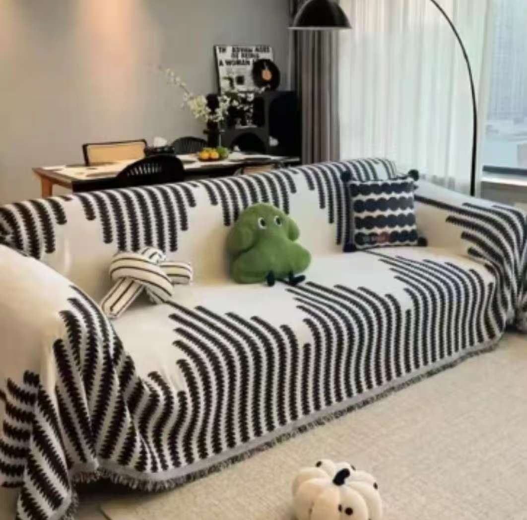 双人位90*180（麦穗）ins风棉麻沙发巾靠背巾四季防滑沙发垫