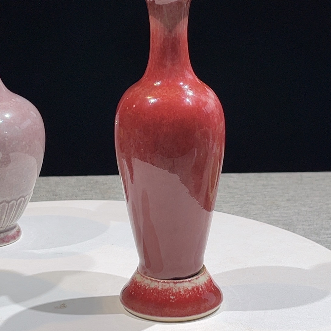 杯琥*豇豆红大红袍柳叶瓶