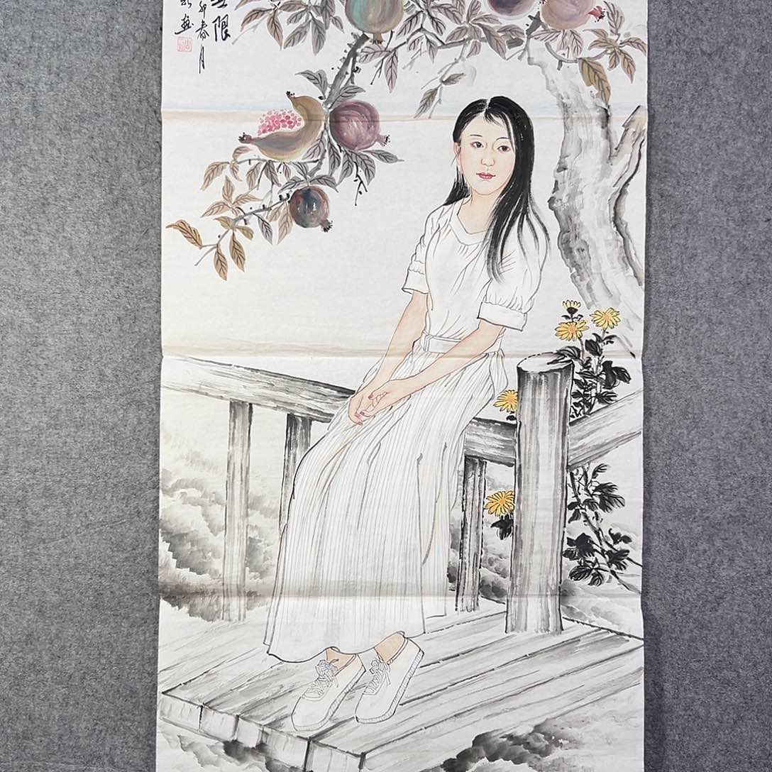 国画841 花鸟在此鸣叫时的鸣叫和