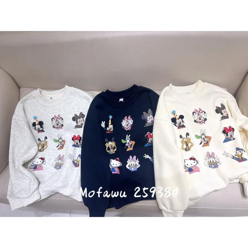 【新疆包邮】大童一体绒米奇米妮好朋友卫衣J416