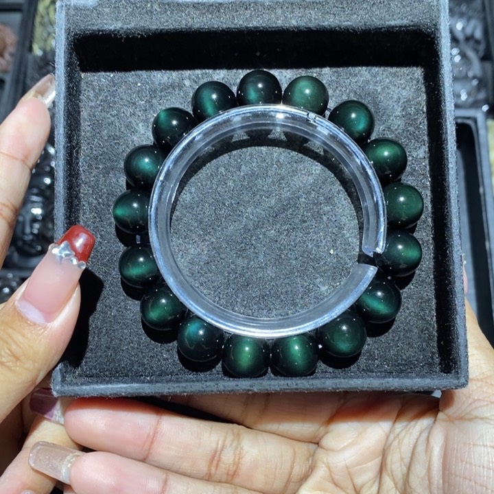 黑曜岩手链未镶嵌仗***涯