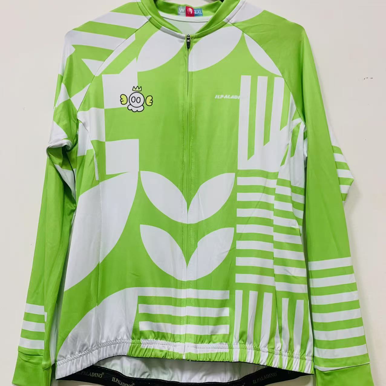 SQ 1539【白绿小恶魔牛奶丝长袖女士 】ILPALADINO专业版骑行服高弹