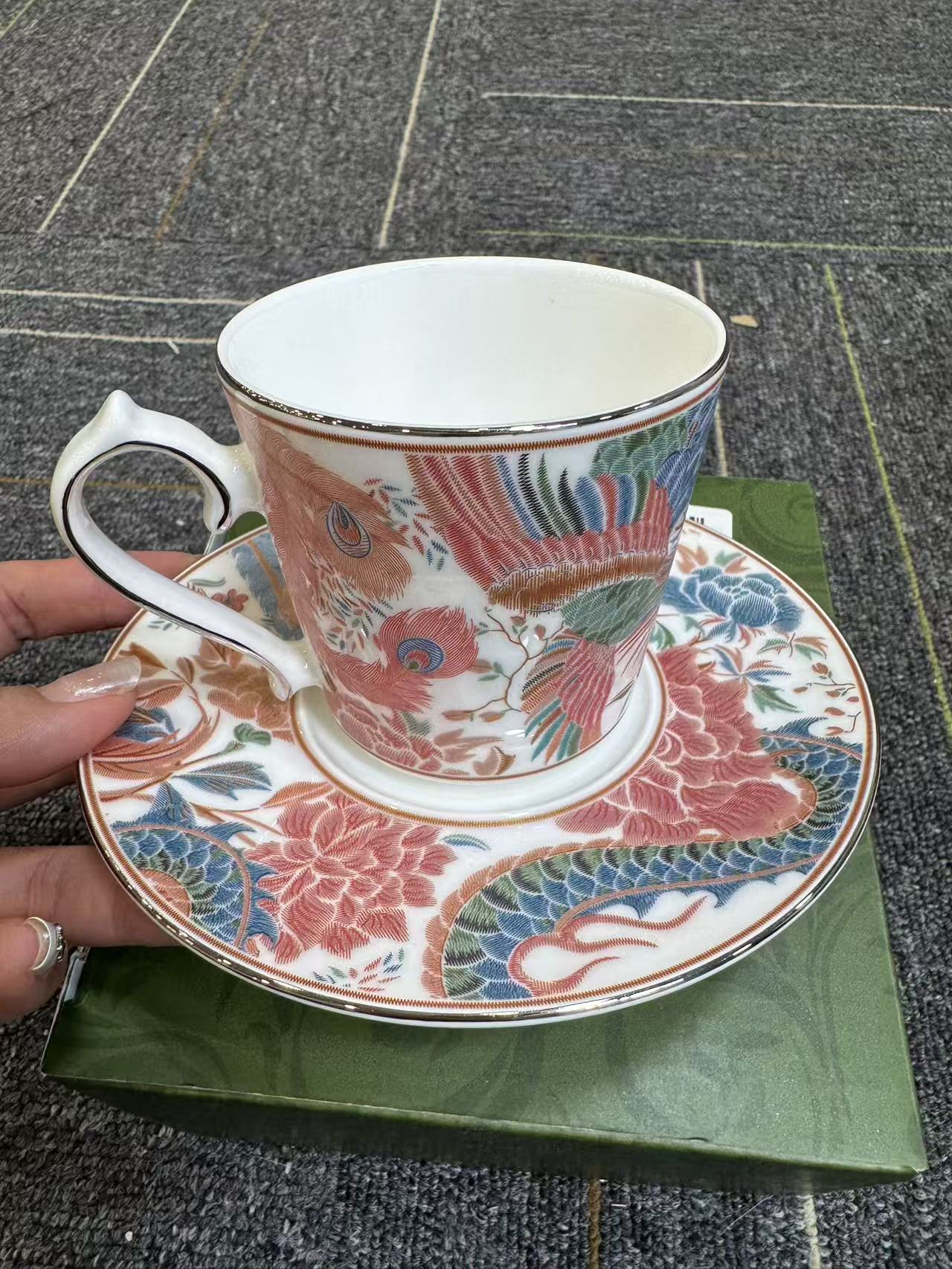 碟家用精致高档下午茶具奢华龙凤单杯碟