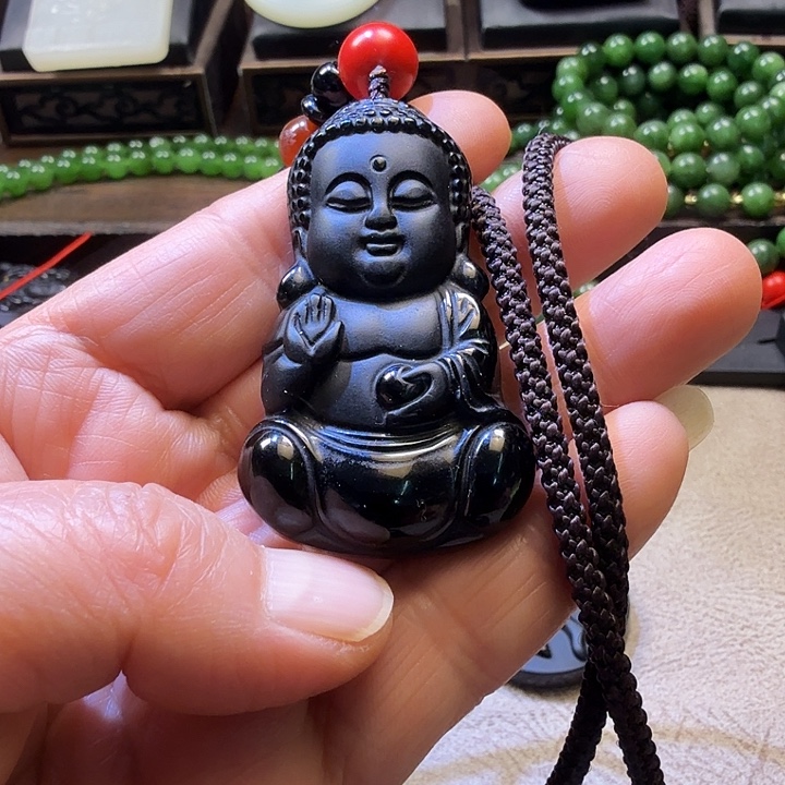 黑曜岩未镶嵌颈饰