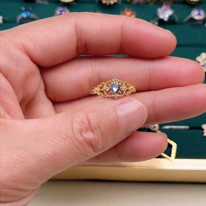 坦桑石戒指银S925镶嵌