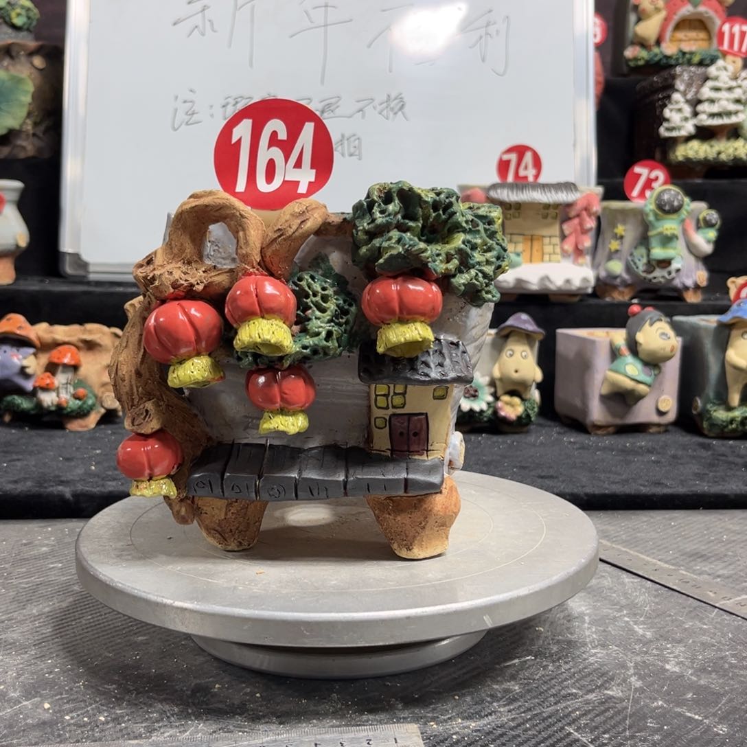 红陶G****磊白狐花器多肉花盆