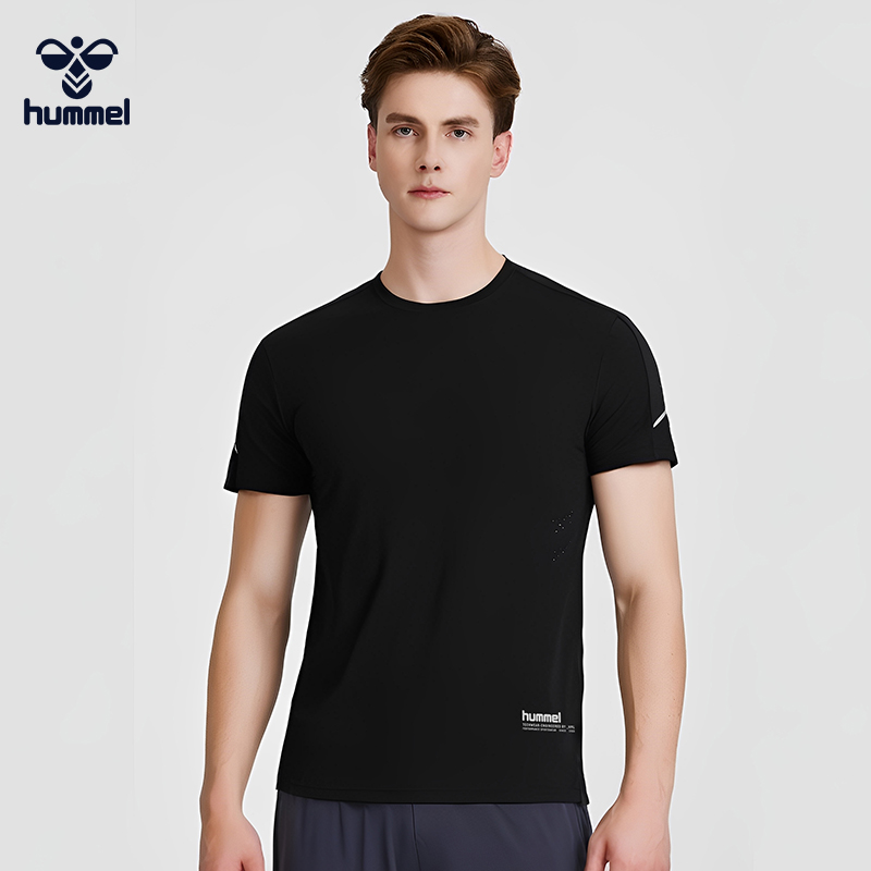 HUMMEL夏季男冰丝运动短袖健身户外运动吸湿排汗T恤速干短袖上衣