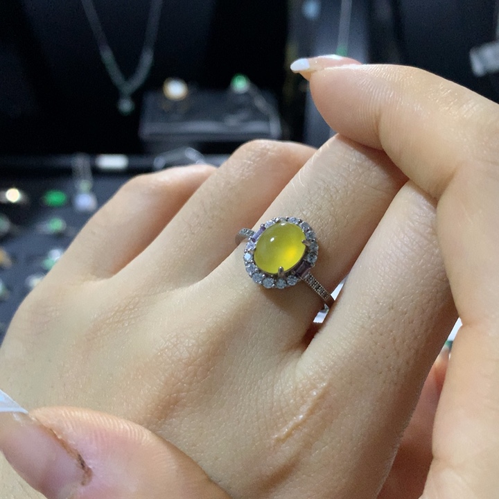 翡翠银S925镶嵌戒指