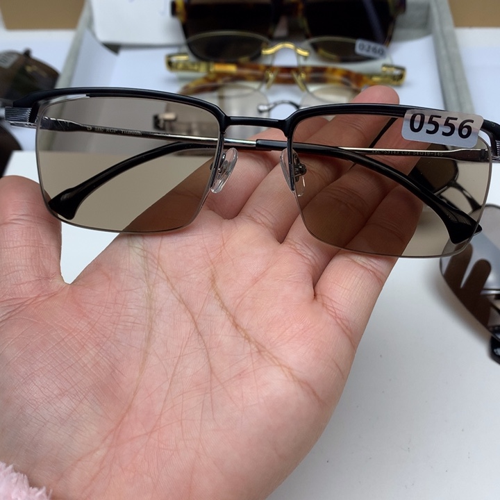 一体款半框茶水晶0556