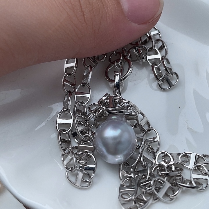 海水珍珠颈饰银S925镶嵌