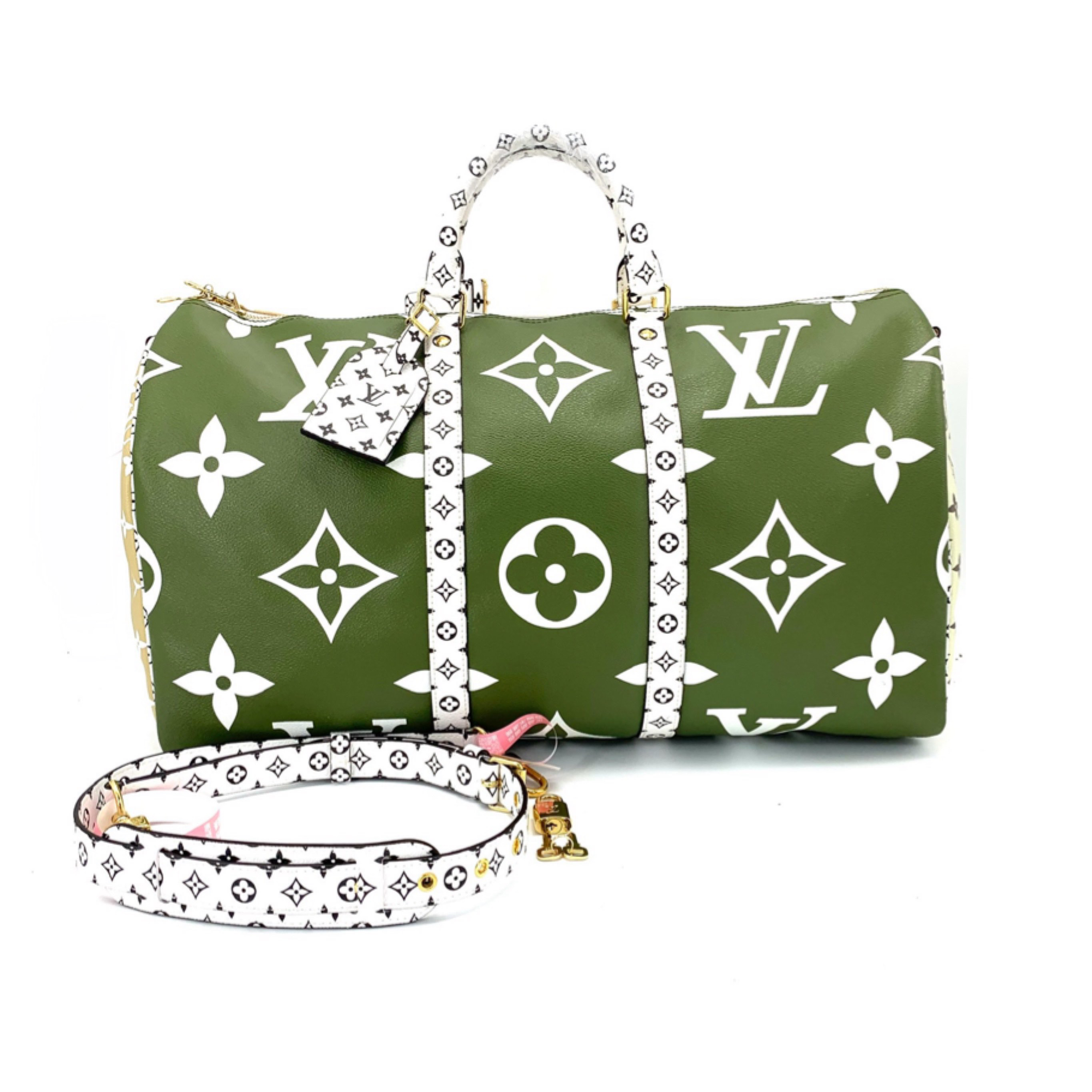 99新 LouisVuitton/路易威登 限定牛油果绿旅行袋尺寸50/29