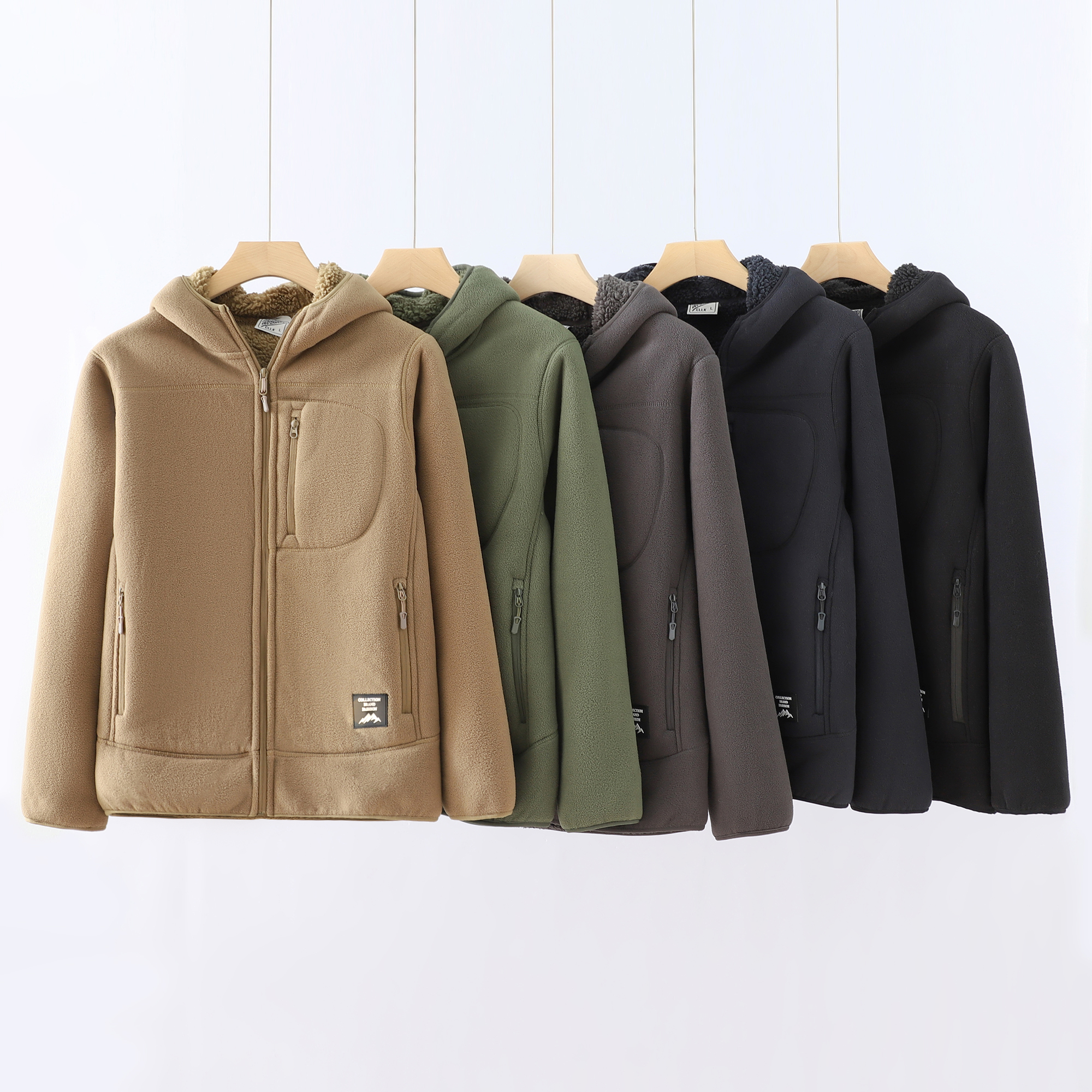 摇粒绒 升级加绒 男女同款防风连帽外套休闲夹克上衣男士保暖