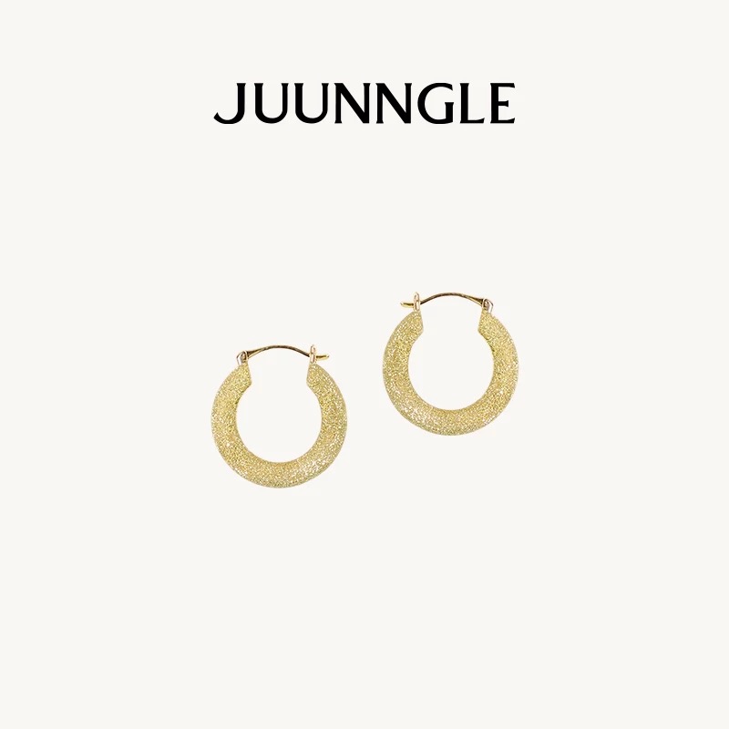 铜合金耳饰 JUUNNGLE LAB 项小七25冬季新品鎏沙简约耳坠钉配饰品