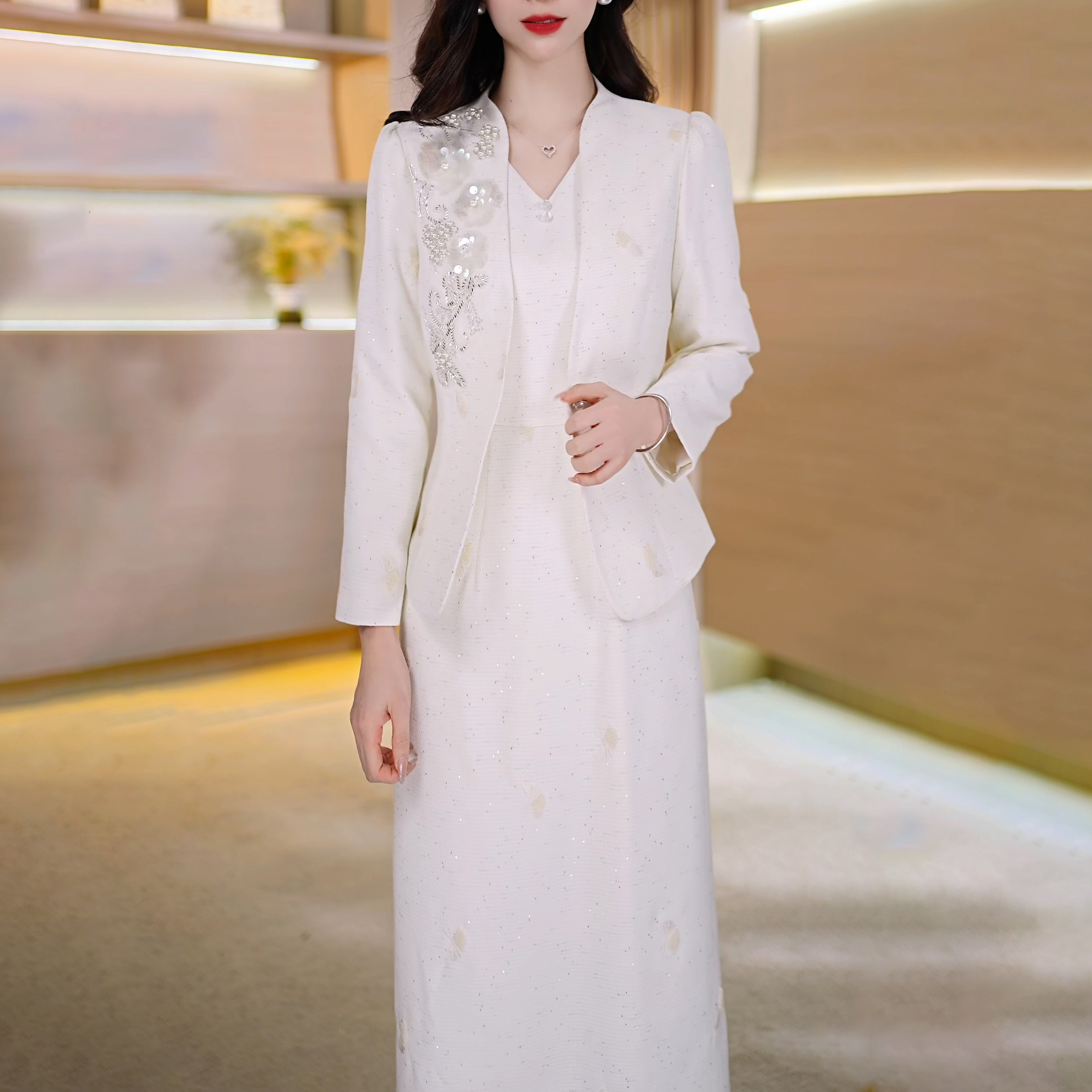 2025秋季新款A3245气质遮肉显瘦大码连衣裙女修身女装连衣裙