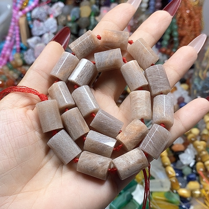 玛瑙/玉髓未镶嵌珠宝半成品天然太阳石卡11.5*16mm
