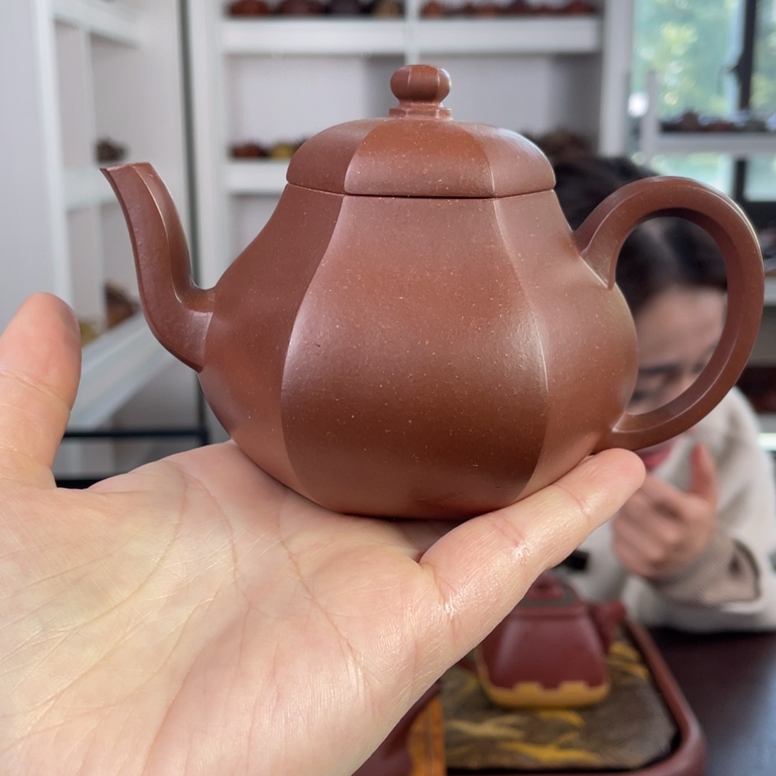 紫砂茶壶紫泥六方思婷225cc