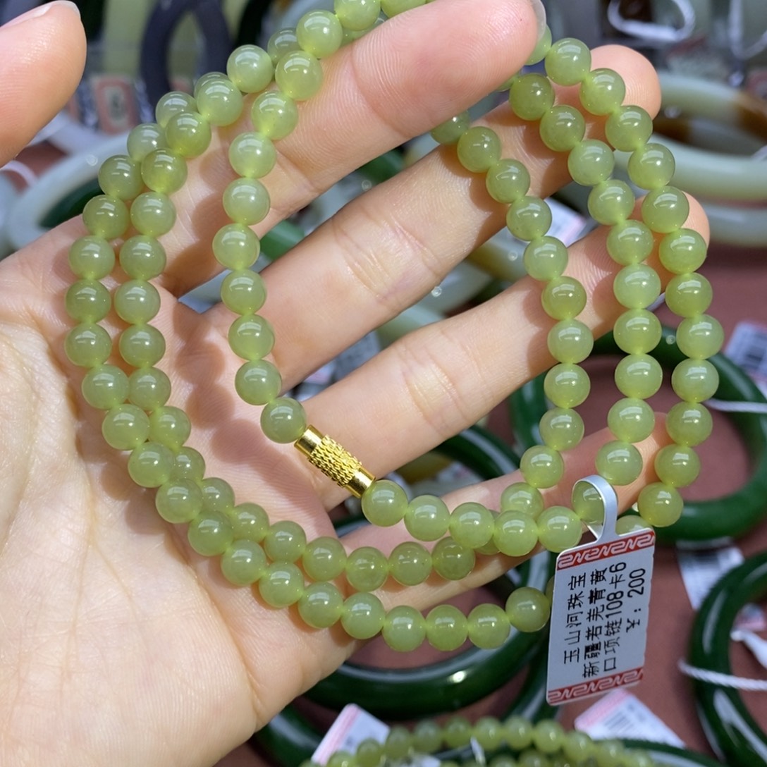 和田玉未镶嵌手串卡6