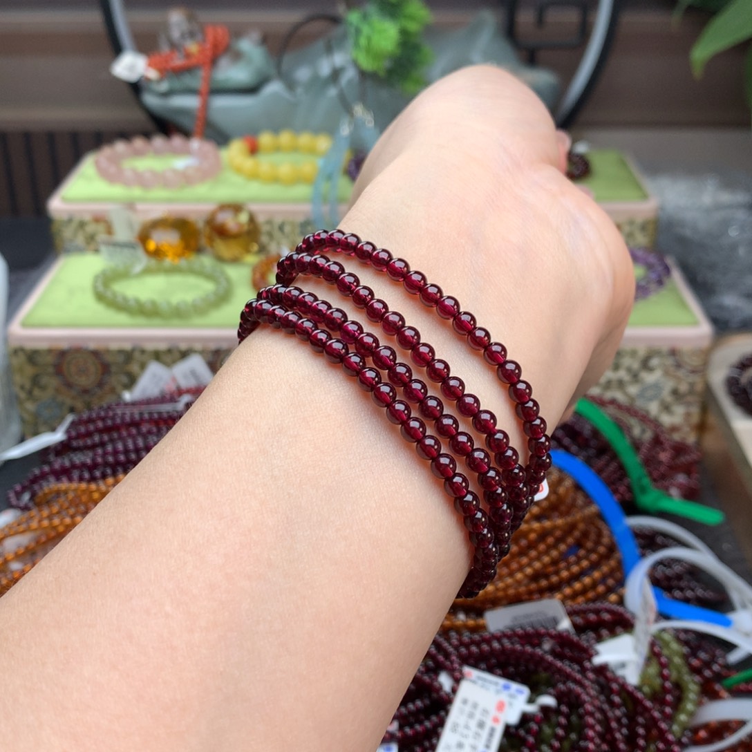 未镶嵌手链石榴石手串4.3