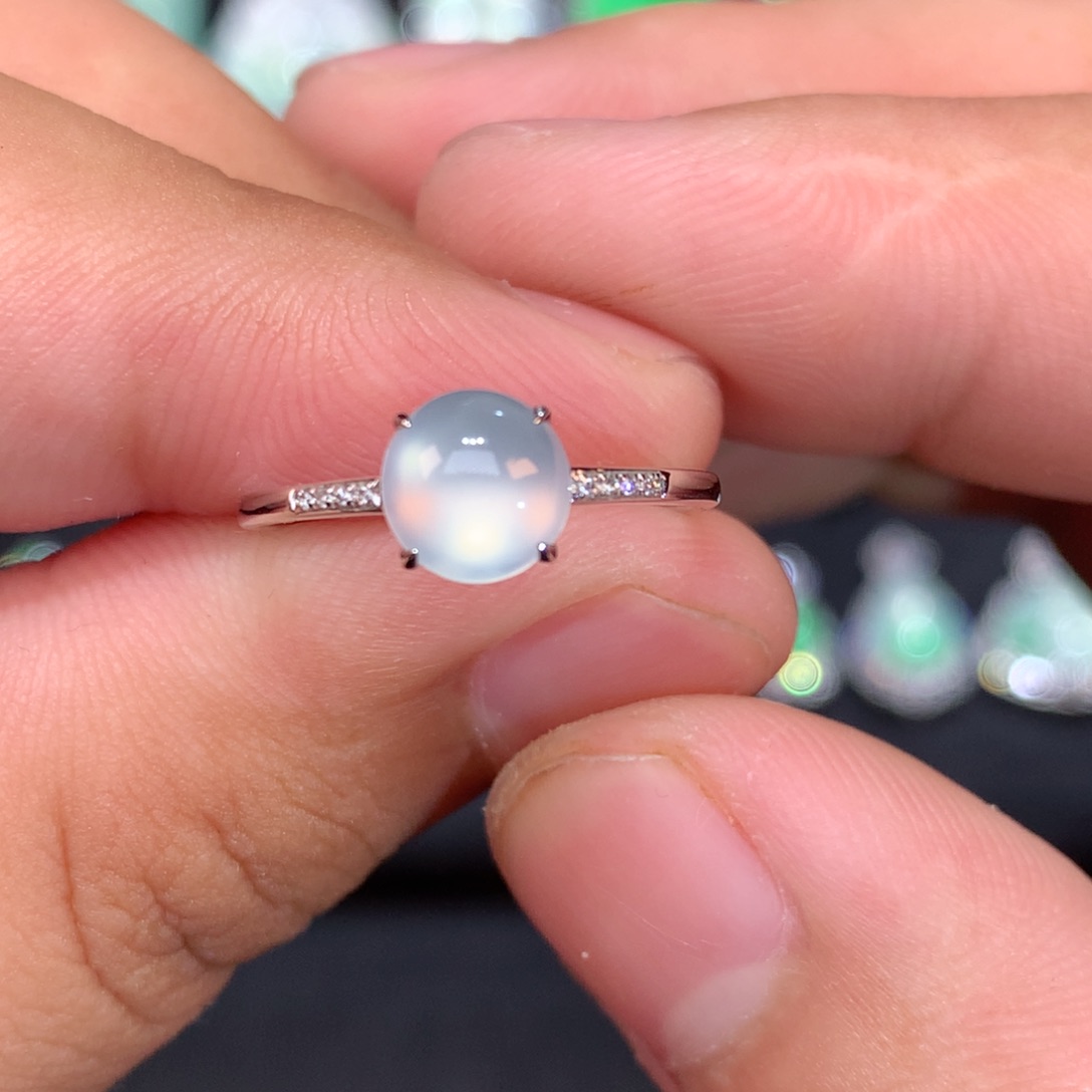 翡翠戒指18K金镶嵌（收到货48小时鉴赏期）