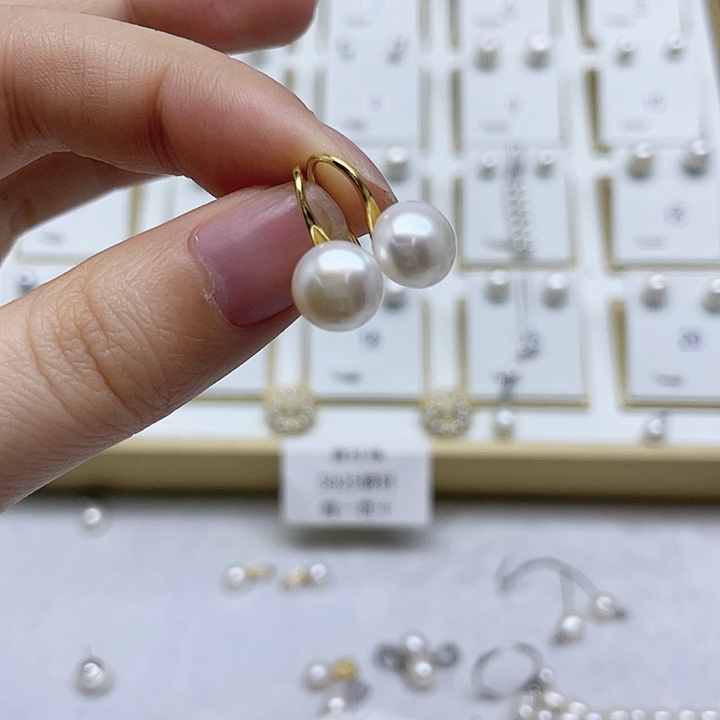 淡水珍珠耳饰银S925镶嵌D****理