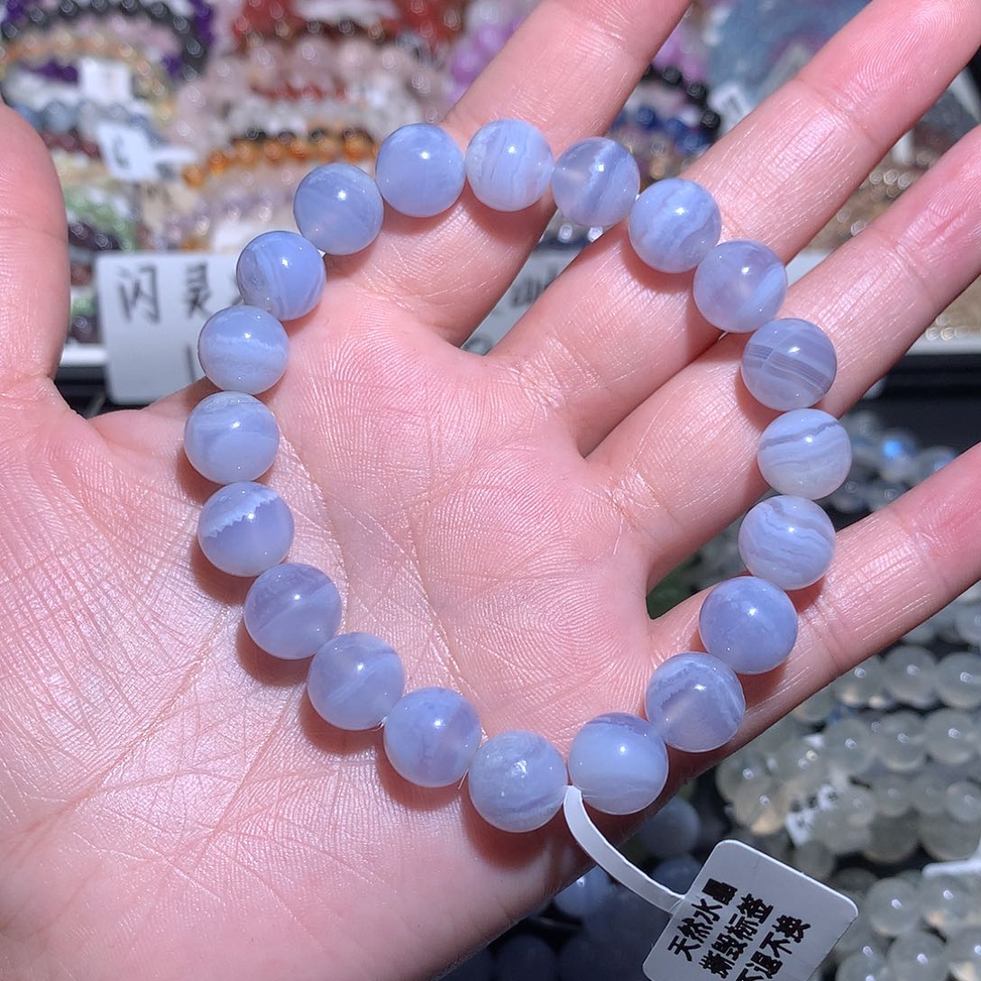 未镶嵌手链水晶蓝纹玛瑙10咪