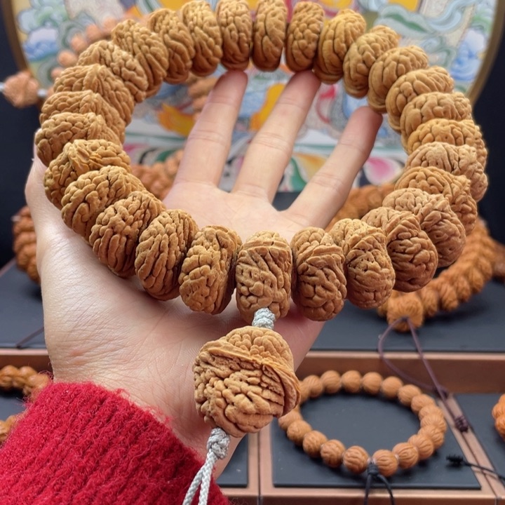 桃核手串废**生龙纹桃核麒麟