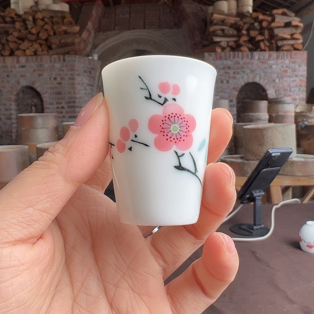瓷柴窑翠竹红梅闻香杯（福利款）