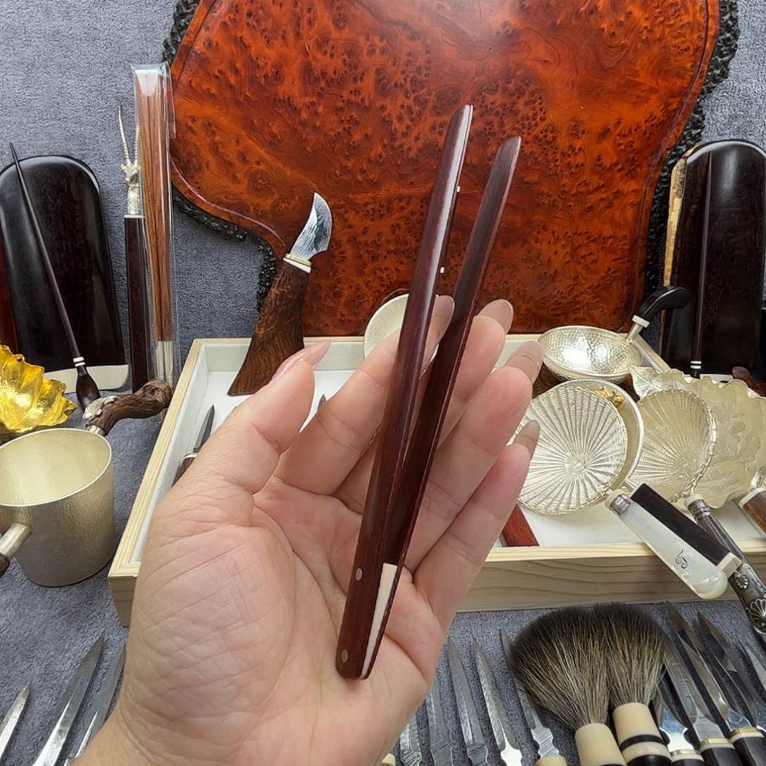 小叶紫檀茶夹单拍链接