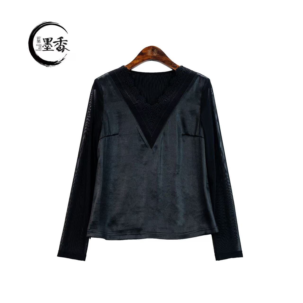 XuanGeMoXiang/轩阁墨香【清秋】中式时尚百搭桑蚕丝上衣 MX33700