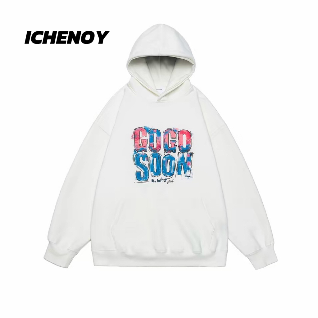 【大集】春秋连帽趣味大字母印花400g宽松帅气青少年卫衣外套男
