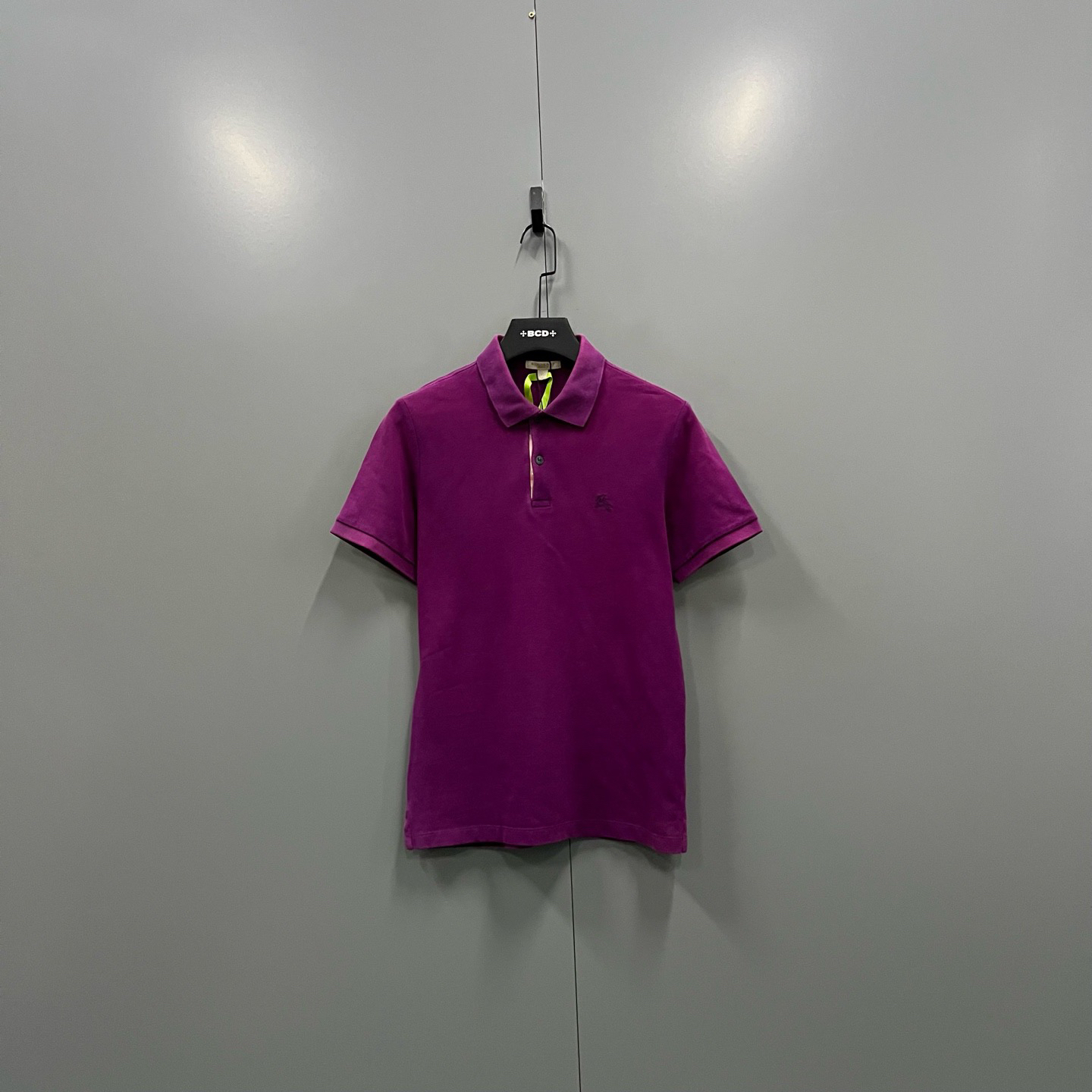 99新 BURBERRY/博柏利 zz6 紫色骑士刺绣polo衫 XS码/608328