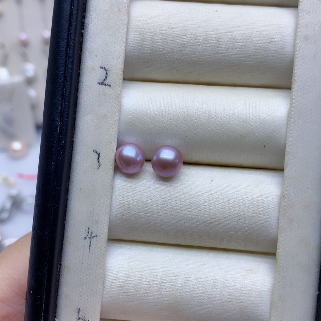 淡水珍珠耳饰银S925镶嵌
