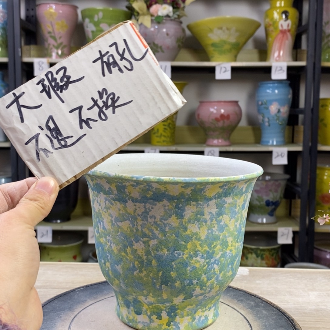 景德镇手工手绘陶瓷花盆