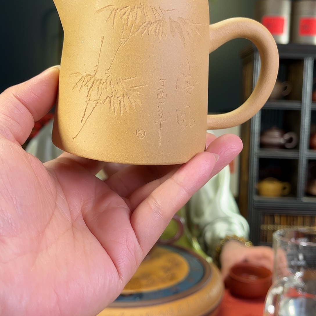 紫泥茶杯原矿紫砂公道