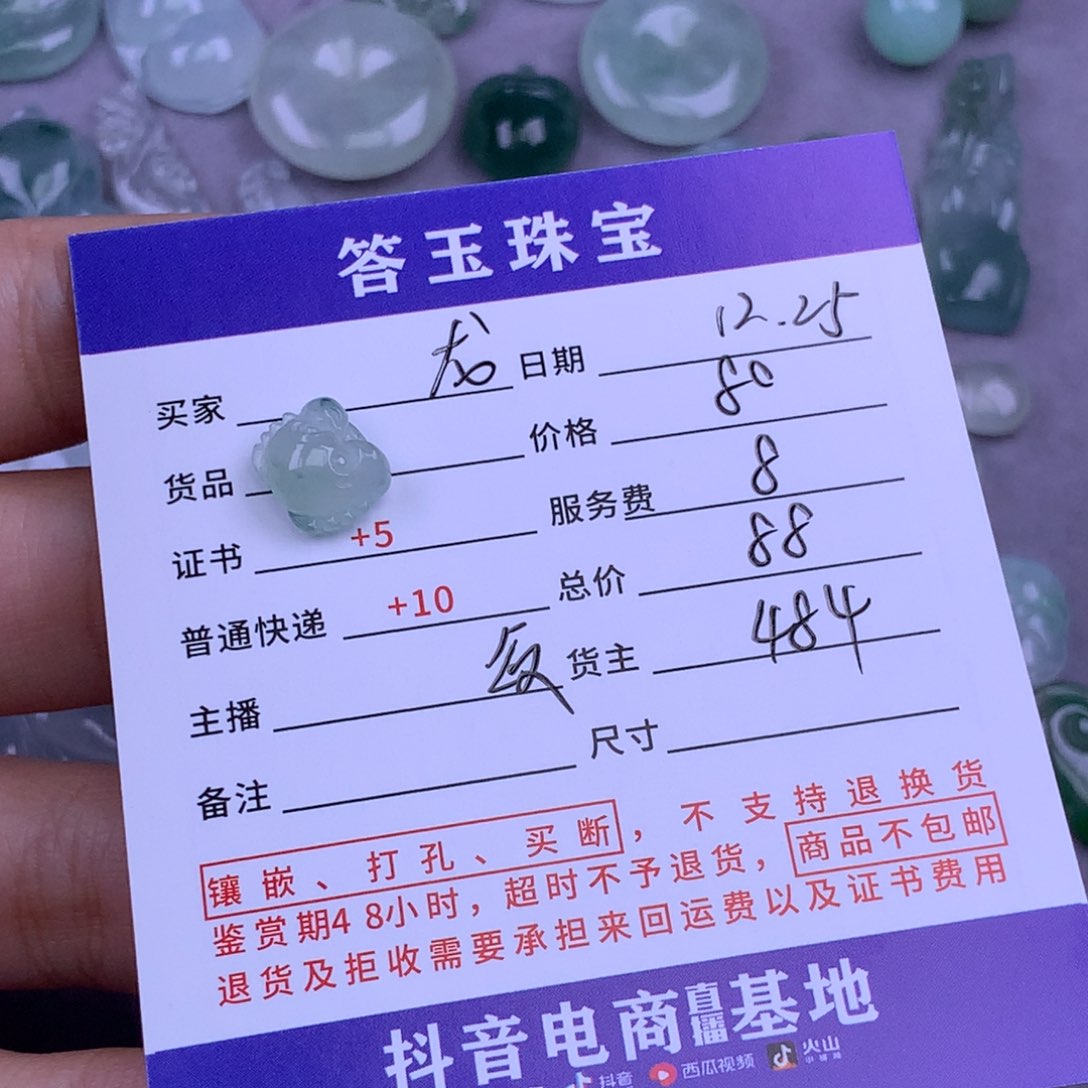 未镶嵌挂件翡翠龙*