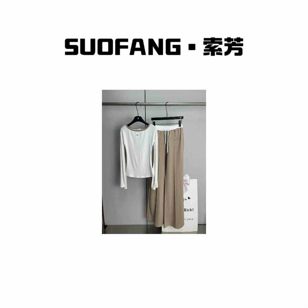 新品上市 气质修身复古阔腿长裤