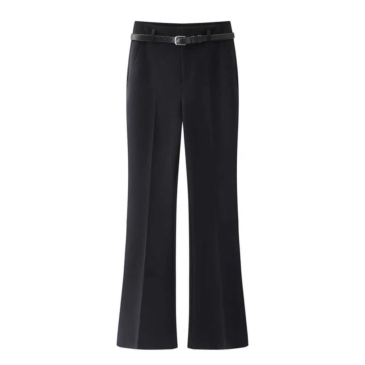 艾家商场同款2026春季新款黑色显瘦微喇休闲裤通勤西裤长裤311110